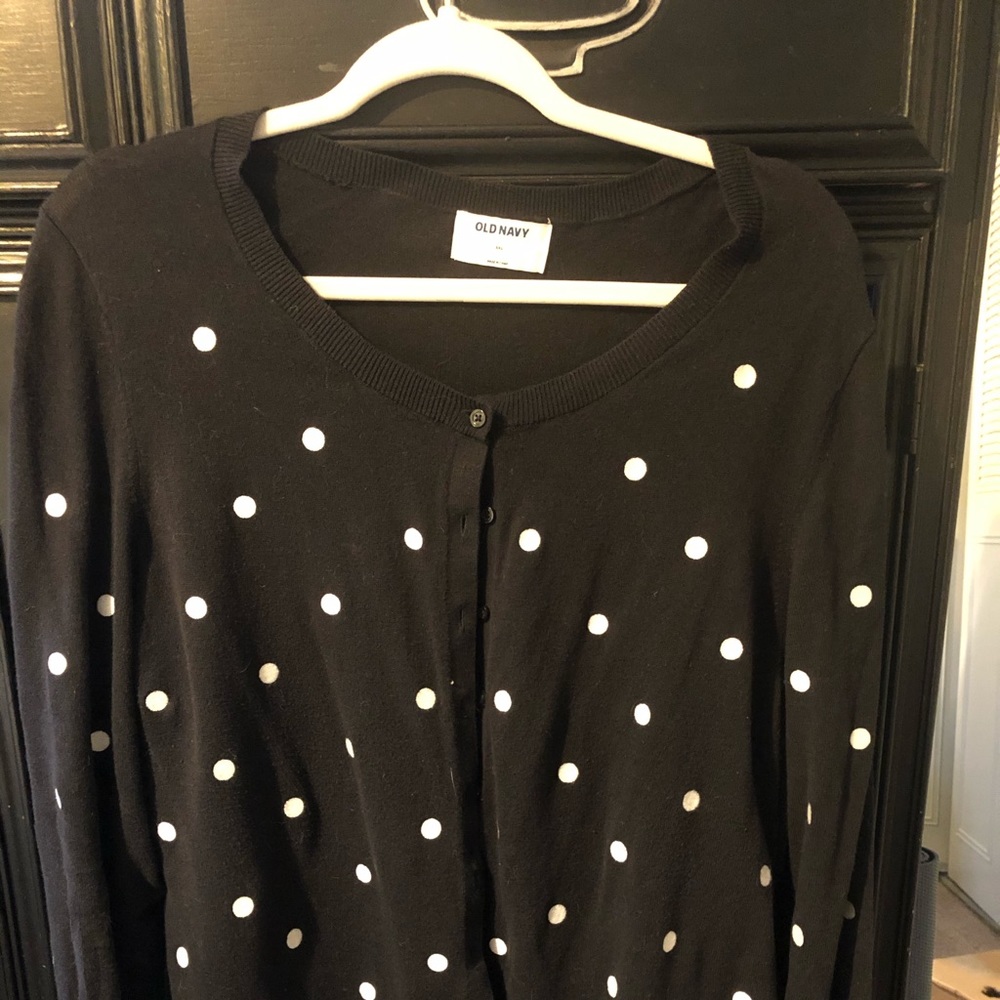 Polka dot cardigan black and white